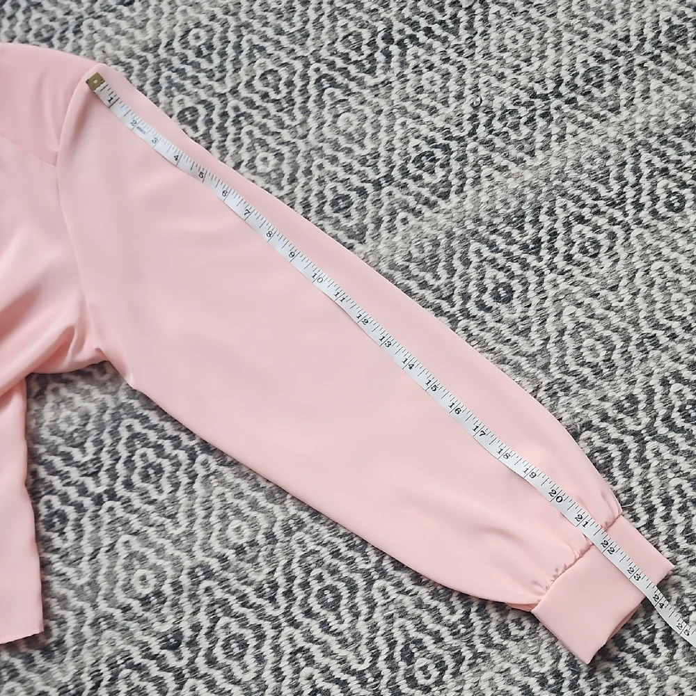 Vintage Pink Peach Blouse with Ruffle Detail 🪩🕺 - Picture 10 of 10